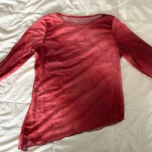 Sheer red top